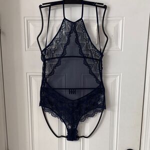 NWT 2 Lingerie Bodysuits 1 Navy Blue Lace, 1 Red Lace, SIZE XL